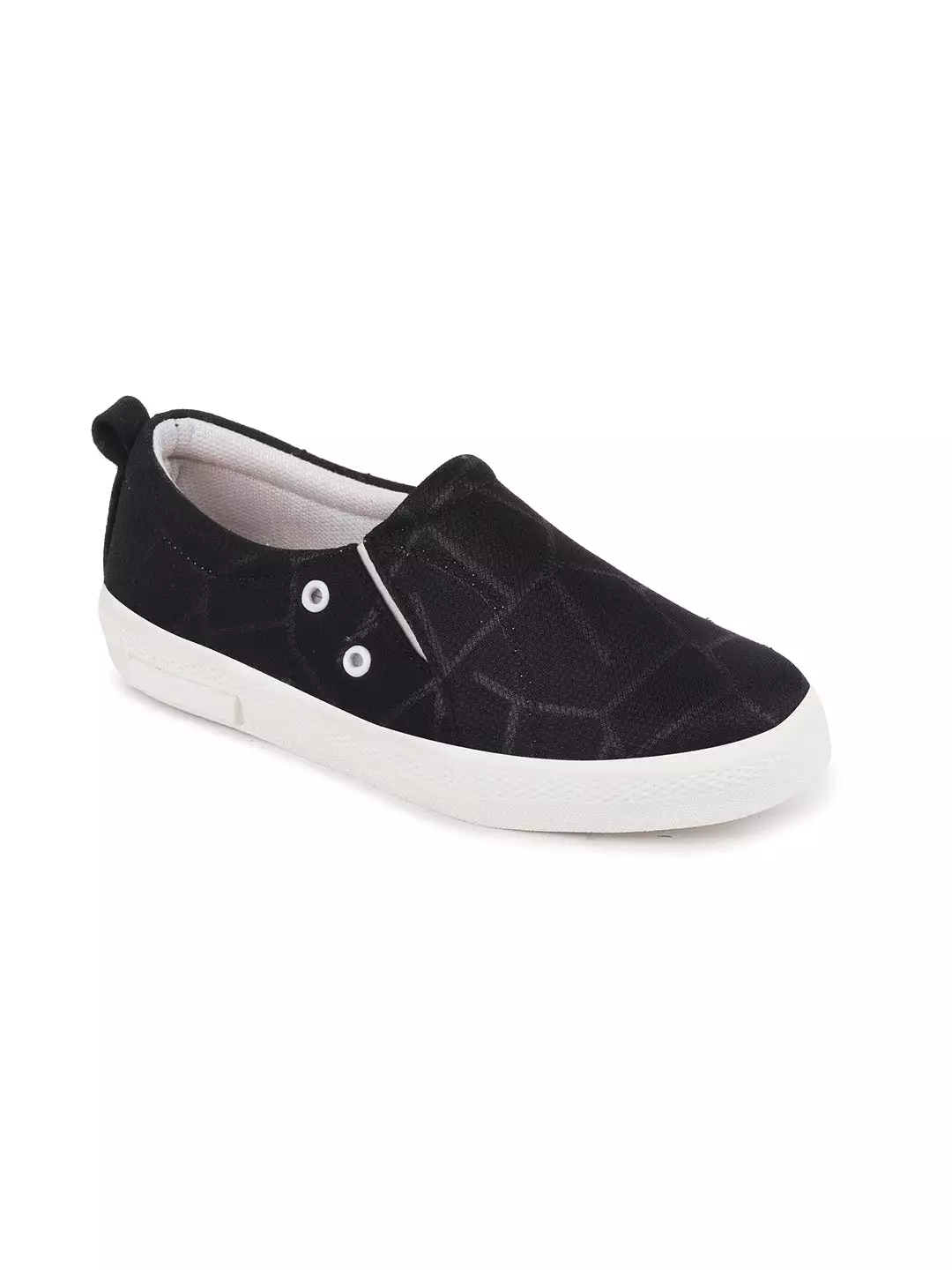 Women Black Casual Canvas Slip-On Loafers