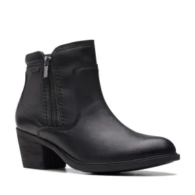 Women’s Clarks Waterproof Neva Zip Ankle Boot- Black