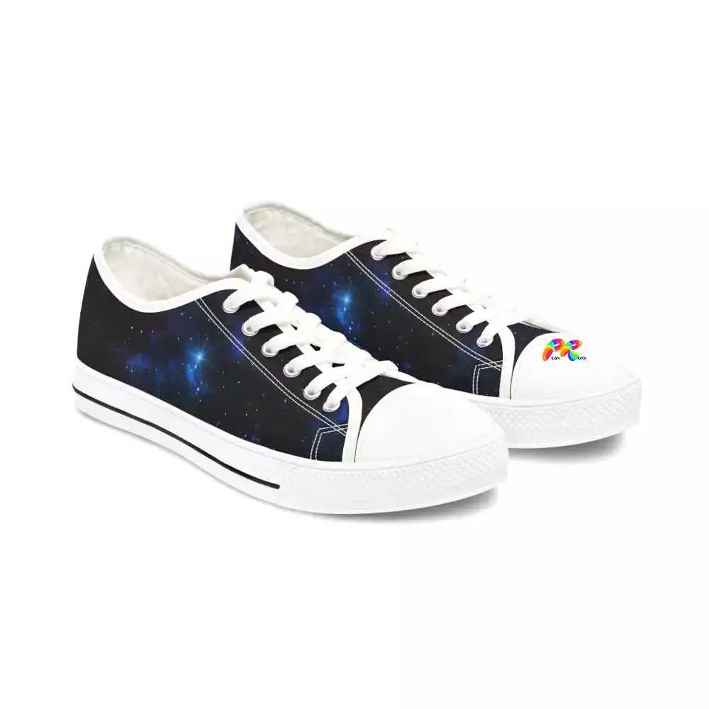 Women's Blue Galaxy Low Top Sneakers