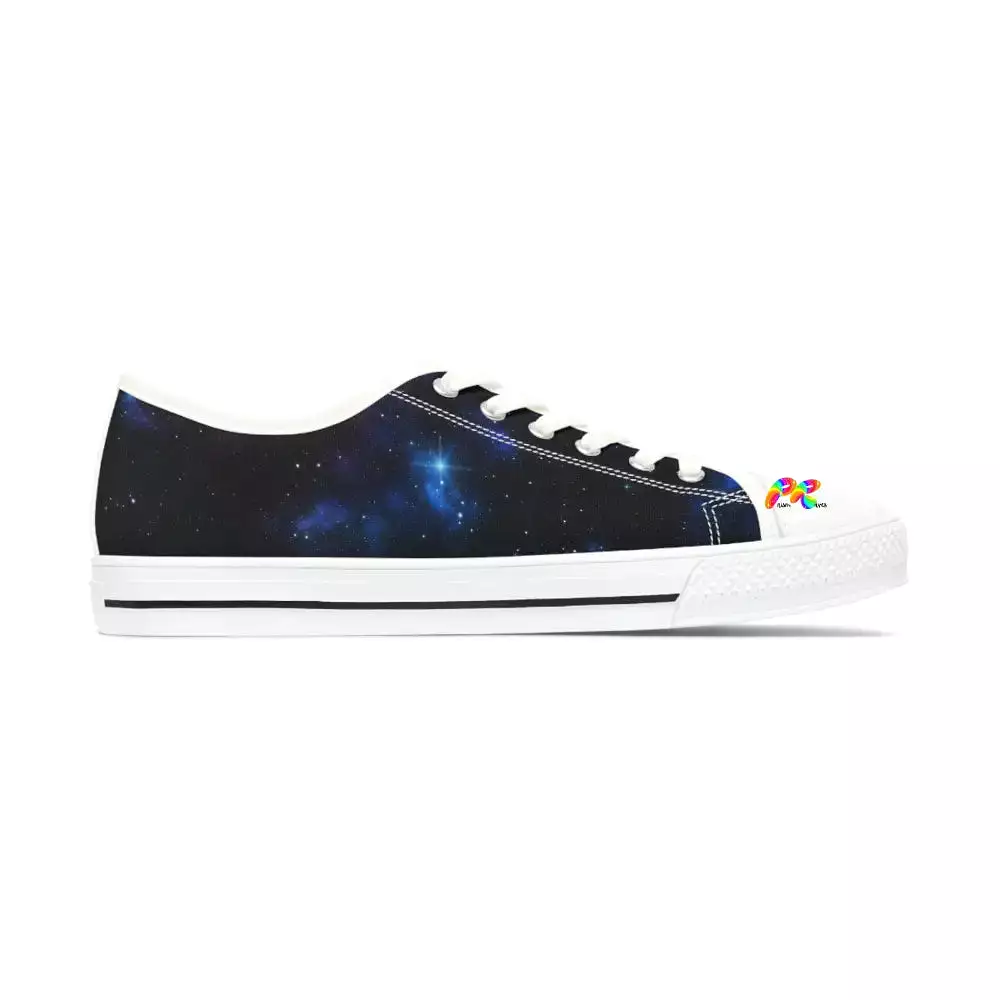 Women's Blue Galaxy Low Top Sneakers