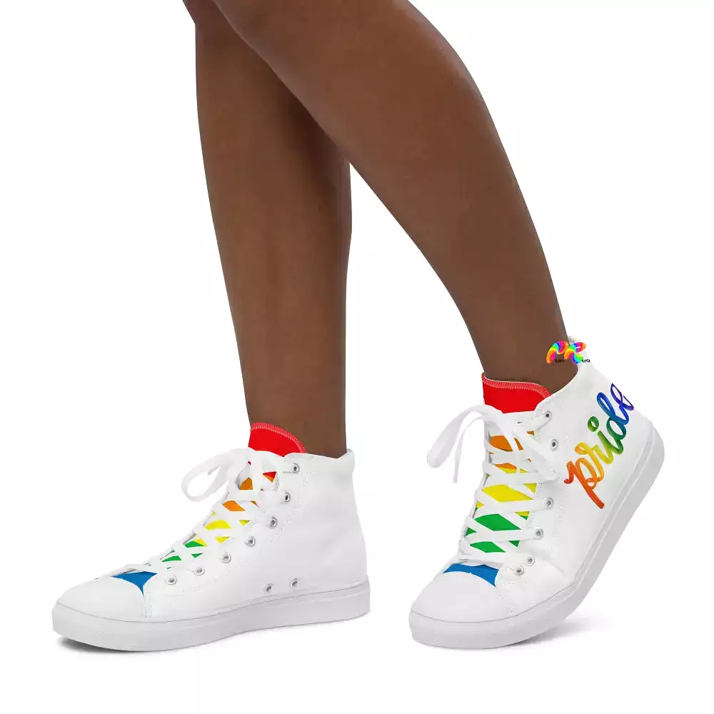 Women's White Pride High Top Sneakers