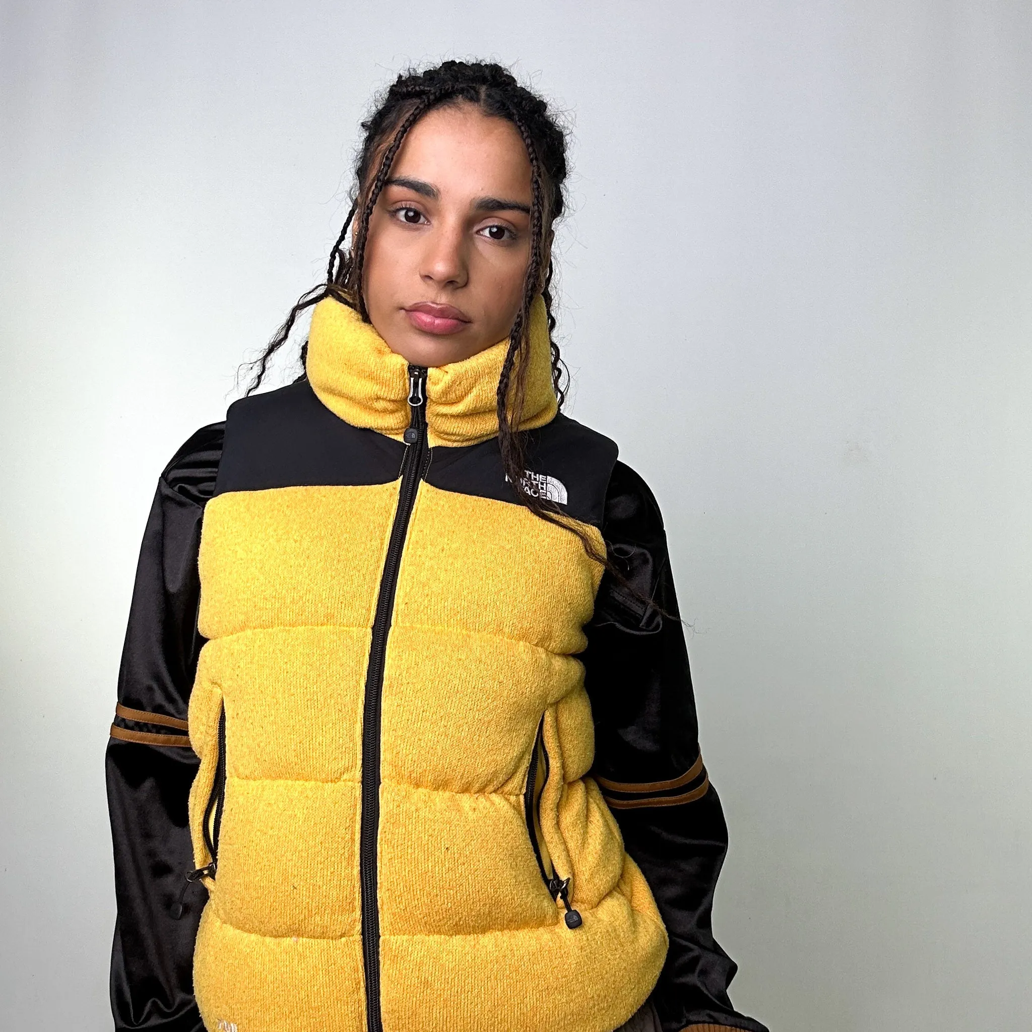 Yellow 90s The North Face 700 Series Puffer Jacket Coat Gilet (XS)