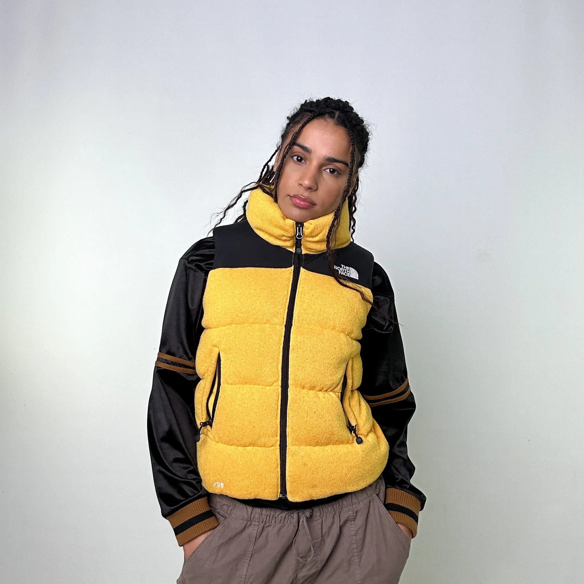 Yellow 90s The North Face 700 Series Puffer Jacket Coat Gilet (XS)