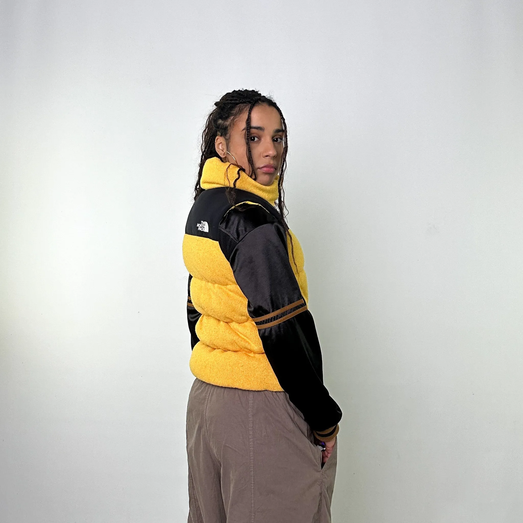 Yellow 90s The North Face 700 Series Puffer Jacket Coat Gilet (XS)