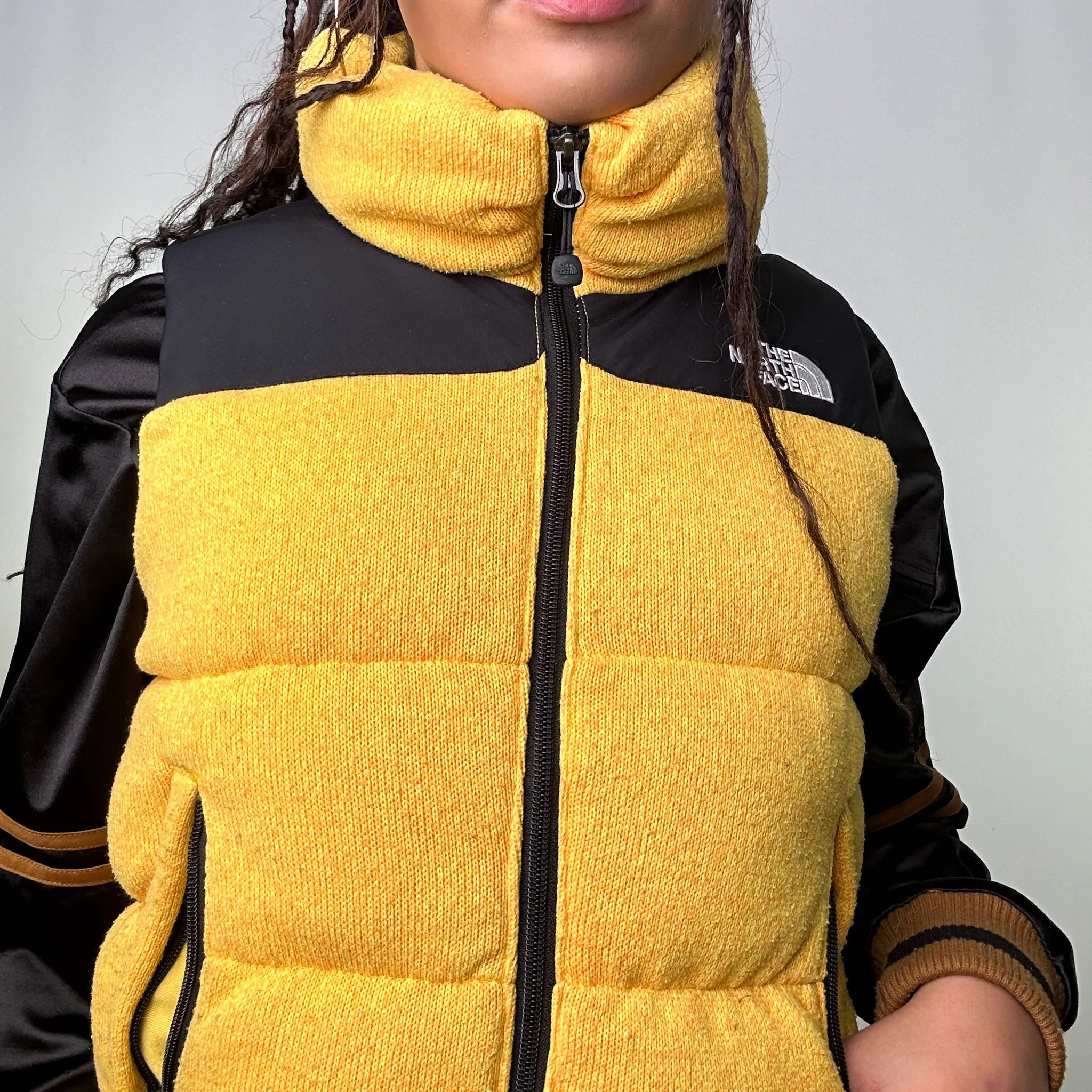 Yellow 90s The North Face 700 Series Puffer Jacket Coat Gilet (XS)